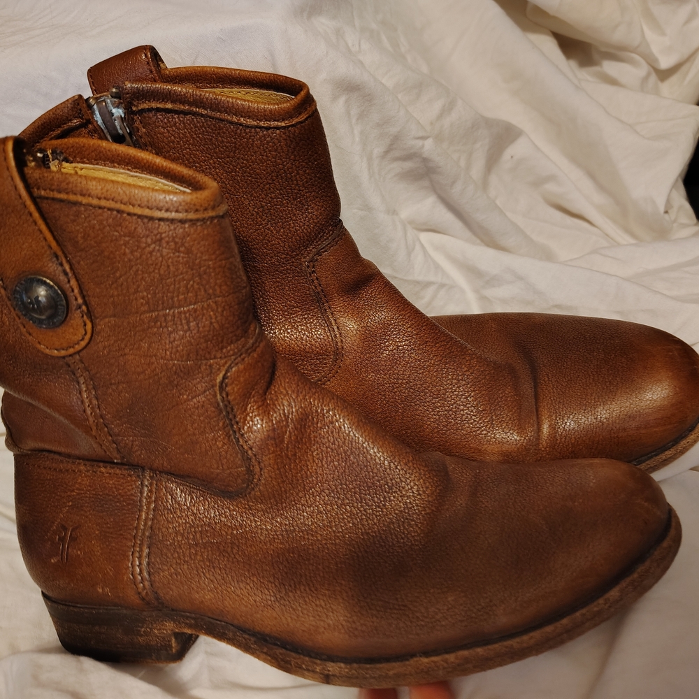 Frye Brown Leather Ankle Boots Size 6.5